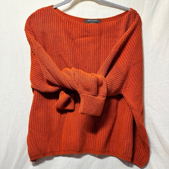 French Connection GUC Cropped Oversized Orange Sweater Size S - Beautiful Fall - Picture 1 of 6